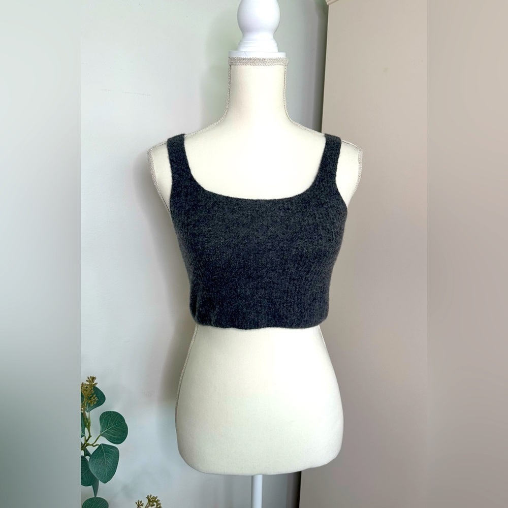 Everlane The Cozy-Strech Wool Blend Tank in Heathered Charcoal Size Small